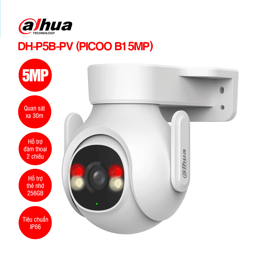 Camera IP PT Wifi 5.0MP DAHUA DH-P5B-PV