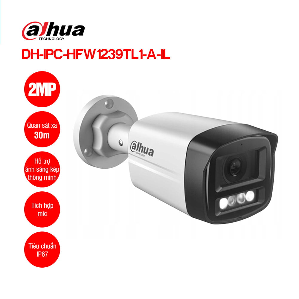 Camera IP 2.0MP DAHUA DH-IPC-HFW1239TL1-A-IL