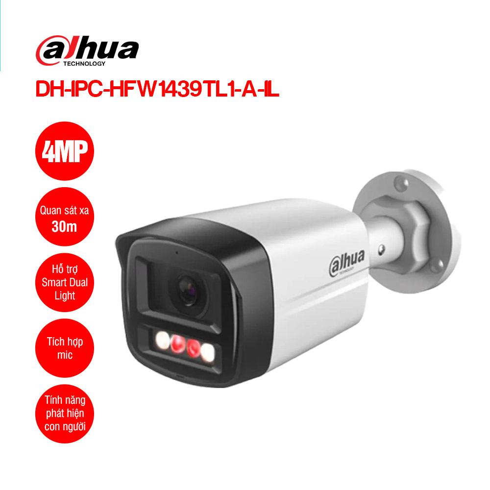 Camera IP 4.0MP DAHUA DH-IPC-HFW1439TL1-A-IL