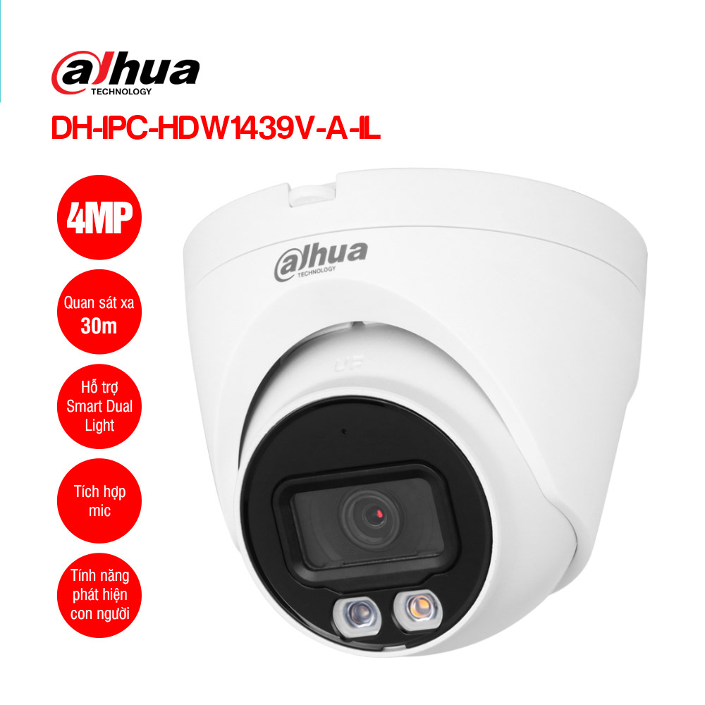 Camera IP 4.0MP DAHUA DH-IPC-HDW1439V-A-IL