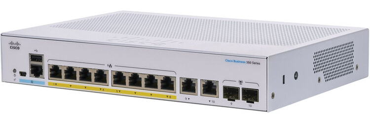 Thiết Bị Mạng Cisco CBS350 Managed 8-port GE, PoE, Ext PS, 2x1G Combo - CBS350-8P-E-2G-EU